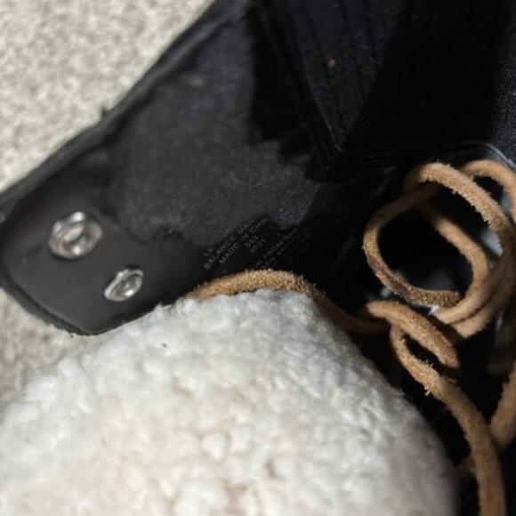 Marc Fisher Womens Sz 6.5 SEE‎ PHOTOS Izzie Black Leather Boots Sherpa Lizzie - Picture 4 of 13